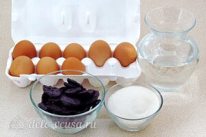 Белковый пирог «Три ингредиента» с черносливом: Ингредиенты