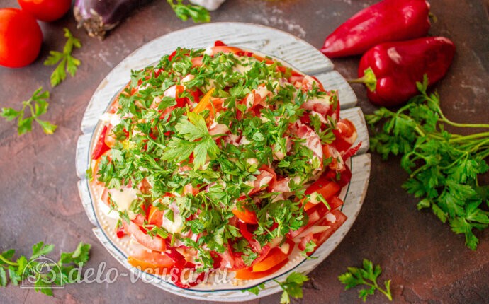 Рецепт салат с баклажанами и курицей «обжора»