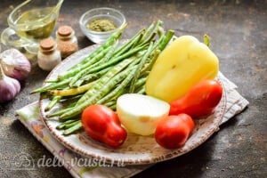 Стручковая фасоль тушеная с овощами: Ингредиенты