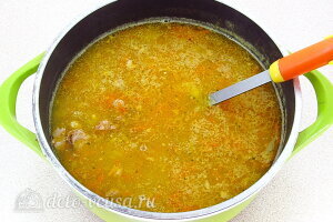 Армейский гороховый суп: Варим суп до готовности