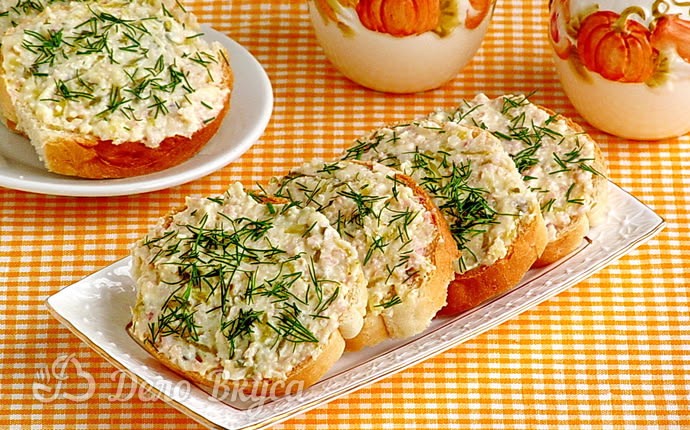 Рецепт бутерброды с солеными огурцами и кальмарами