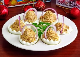 Рецепт яйца фаршированные печенью трески
