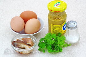 Яйца, фаршированные молоками сельди: Ингредиенты