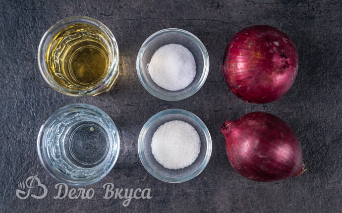 Маринованный красный лук: Ингредиенты Маринованный красный лук: Ингредиенты